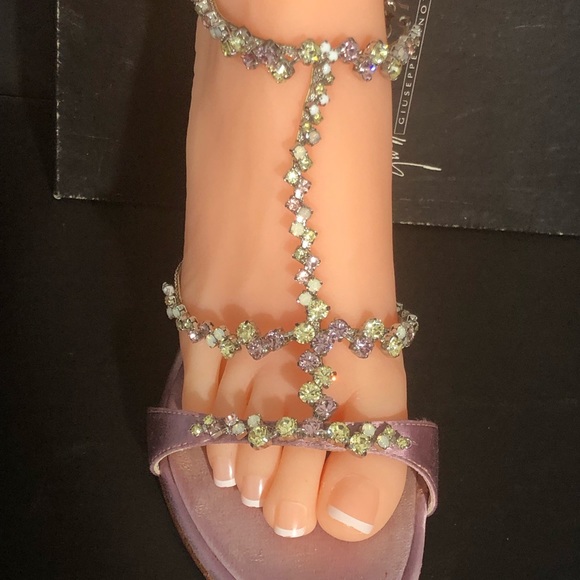 Giuseppe Zanotti lavender color high heels sandals with crystals Sz 8 eu 38 - Picture 7 of 16